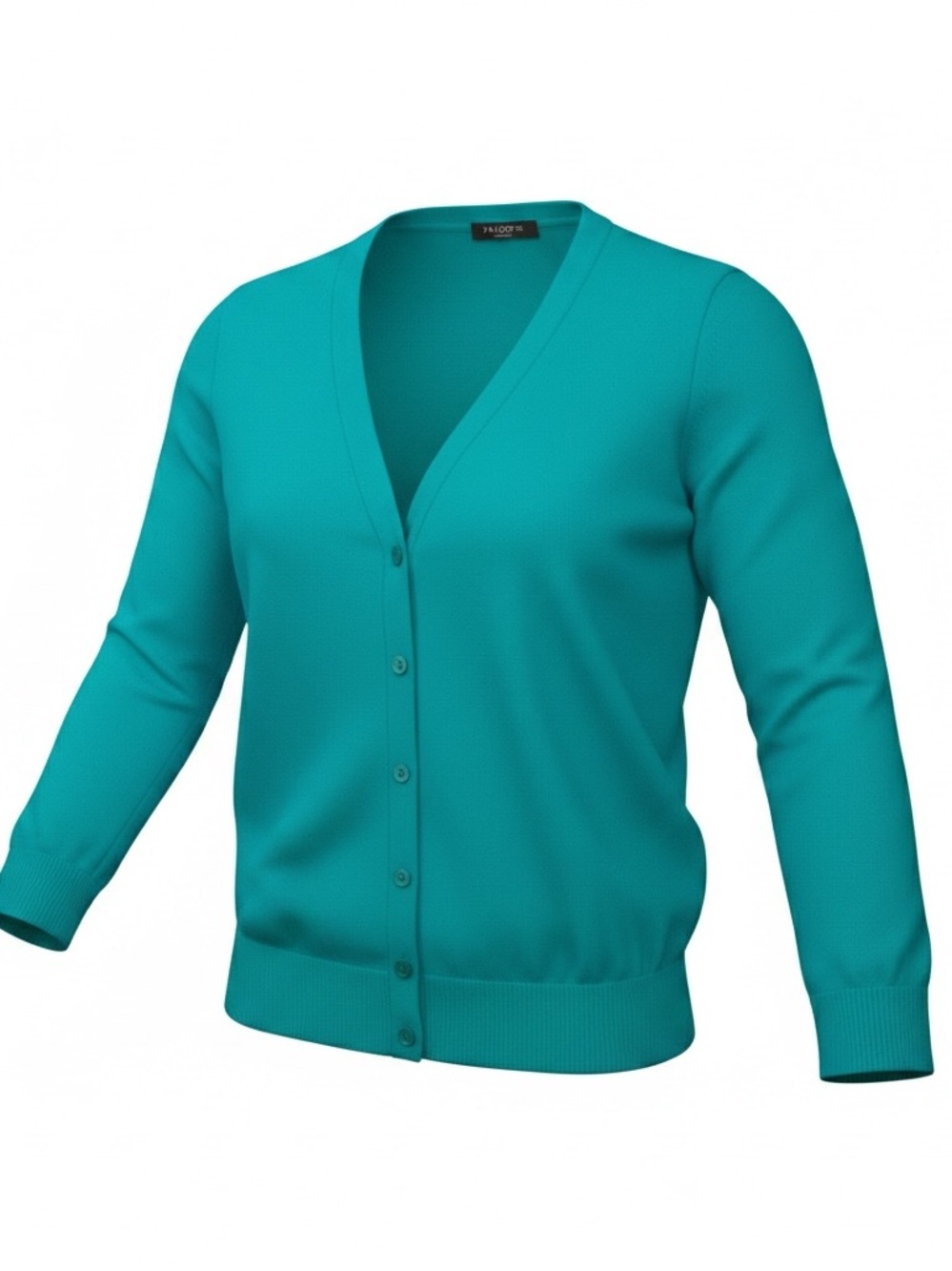 Ann Taylor Teal V-Neck Button-Front Cardigan